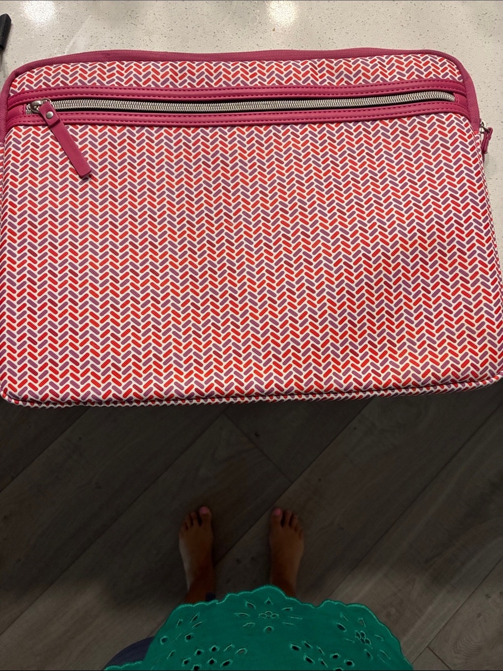 Targus Pink and White Patterned Laptop Sleeve